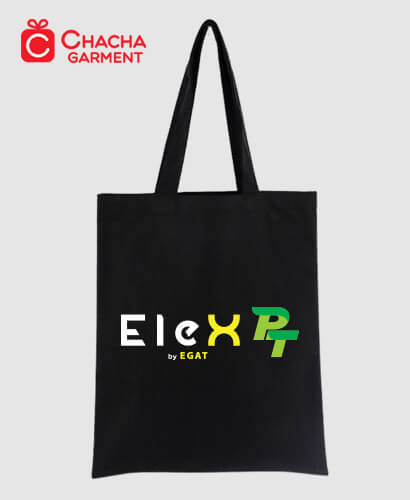 ถุงผ้าดิบสีดำสกรีน